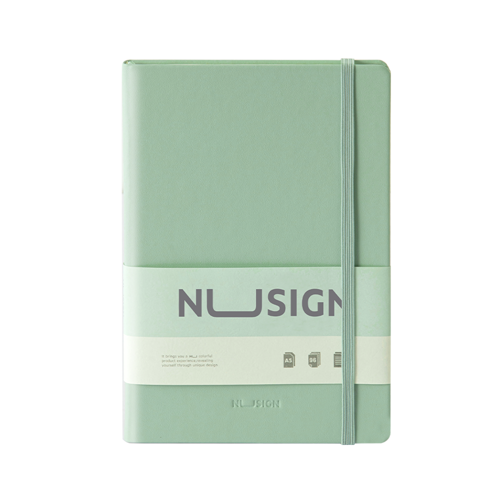 Cuaderno con Tapa de Cuero Verde Nusign A5 210*140mm 96 hojas *UMV- 1 und*
