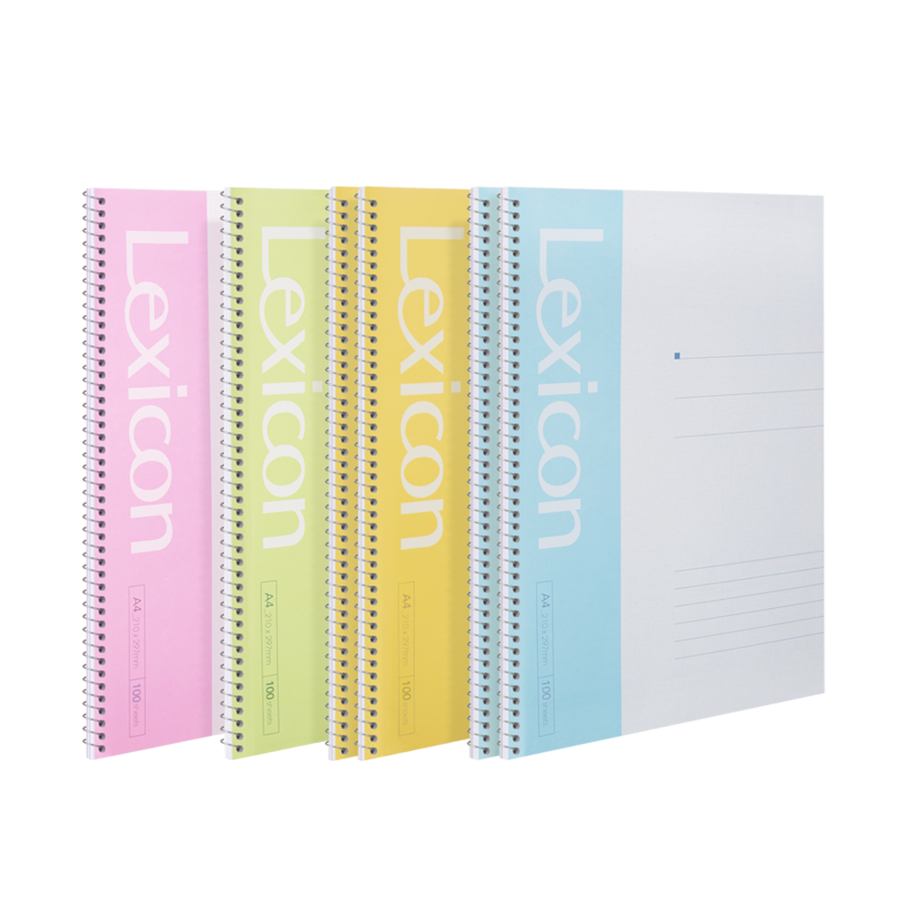 Cuaderno Lexicon Espiral A4,100hojas Colores Surtidos *UMV- 6 unidades*