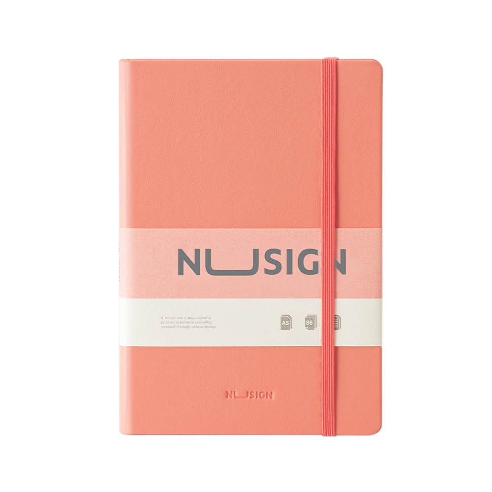 Cuaderno con Tapa de Cuero Rosado Nusign A5 210*140mm 96 hojas *UMV- 1 und*