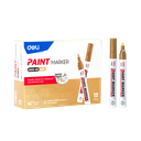 Marcador Acrílico Deli Punta Redonda 2 mm Base Aceite Tinta Dorada *UMV 1 caja de 12 und*