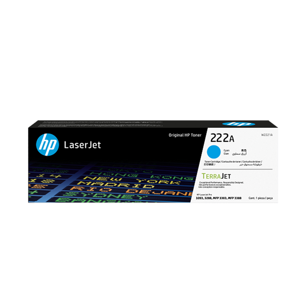 Cartucho de Toner HP W2221A serie 222A Cian