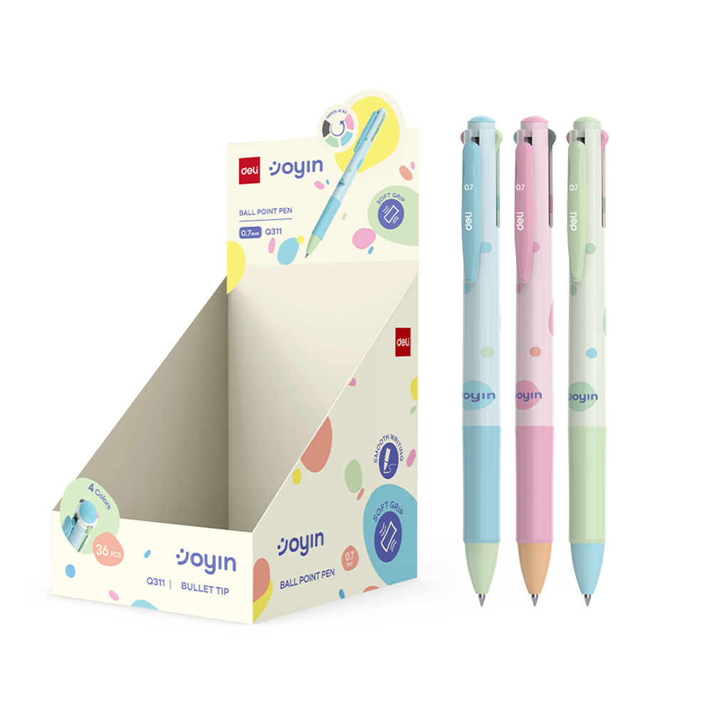 Bolígrafo de Gel Soiyin Multicolor 0,7 mm, Negro Deli *UMV-1 Display 36u*