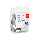 Repuestos de Clips Deli 16 mm 40 Hojas Plateado *UMV- Cajita de 50 pzas*