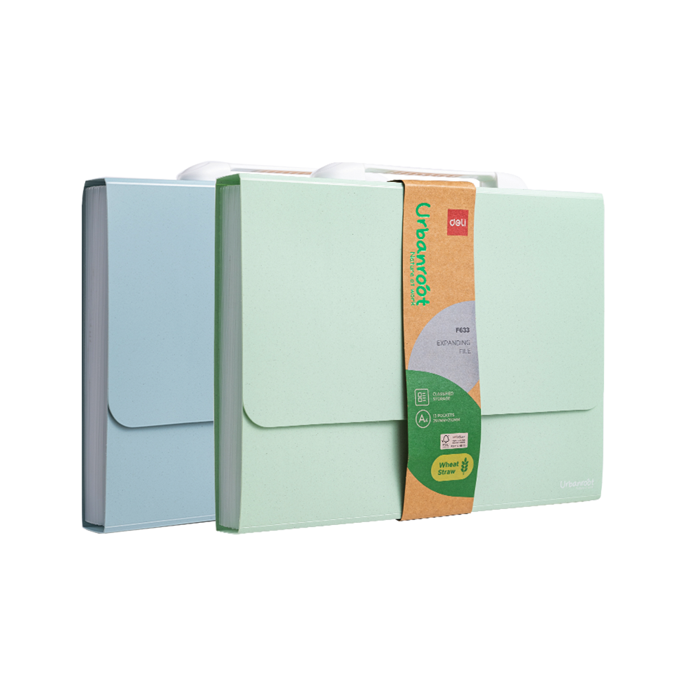 Carpeta Plastica Expandible Ecológica Deli Tipo Maletin A4 13esp *UMV-2 und*