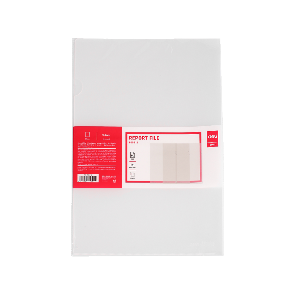 Protector Folios Deli Transparente Oficio 130 micras Pack de 10 uni *UMV 5packs*