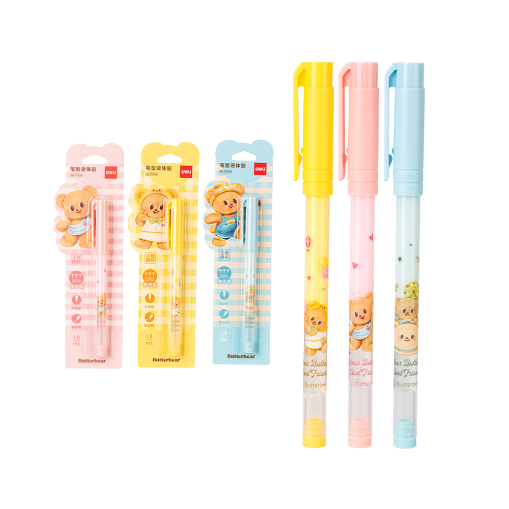 Pega Blanca Tipo Lápiz Butter Bear Deli 1.8 ml  *UMV-1 display de 24 und*