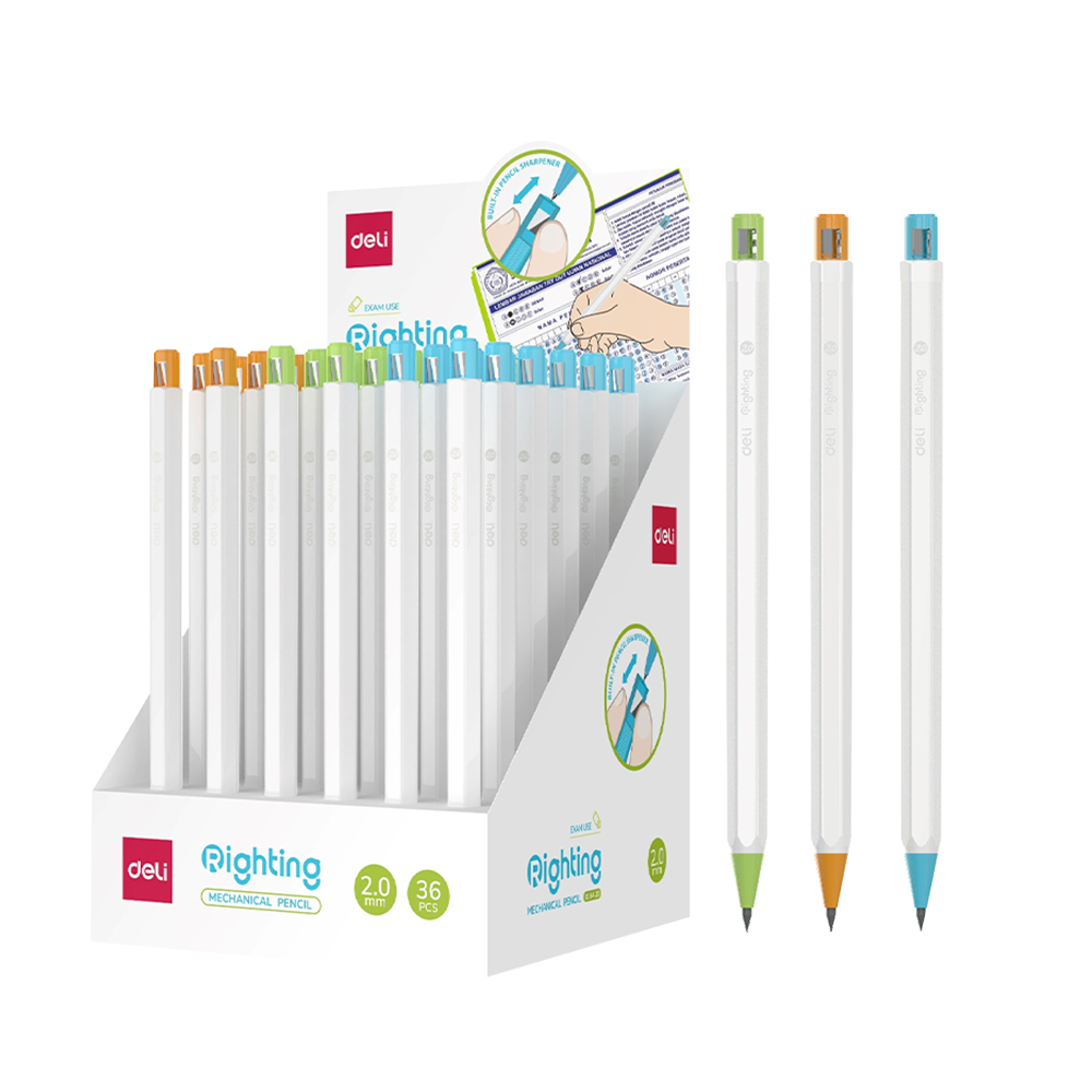 Lápiz Porta Minas Rigthing Deli 2 mm *UMV-1 Display 36und*