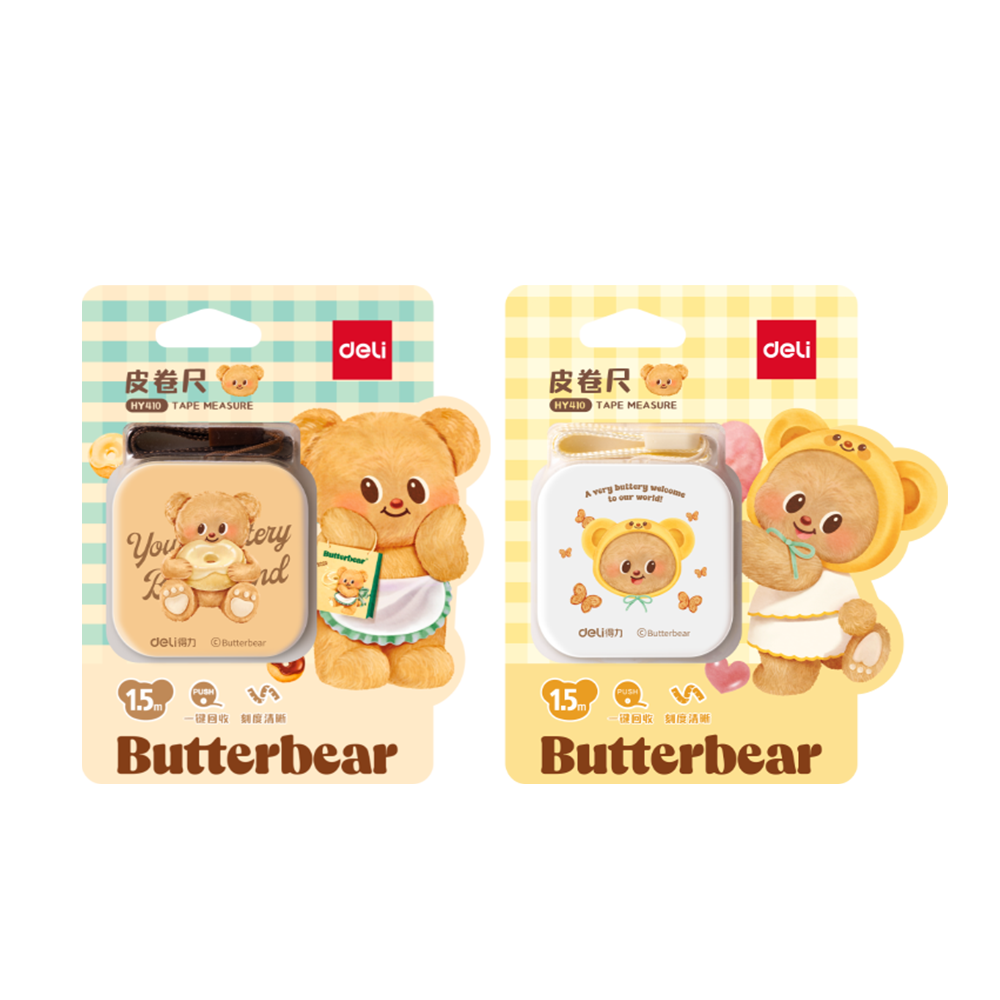 Cinta Métrica de Plástico ButterBear Mini de Bolsillo Deli *UMV-Display de 12 und*