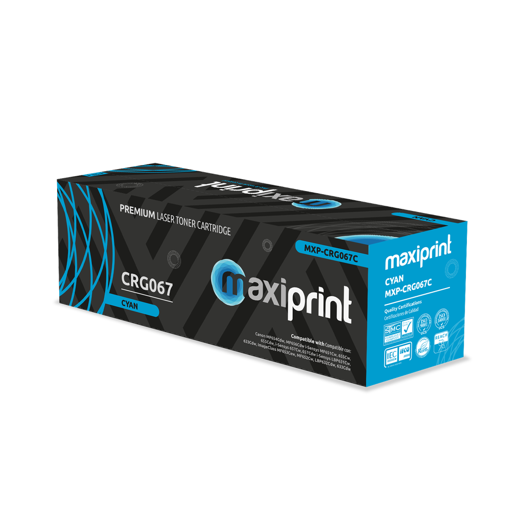 Cartucho de Toner Maxiprint Compatible Canon CRG067C cian