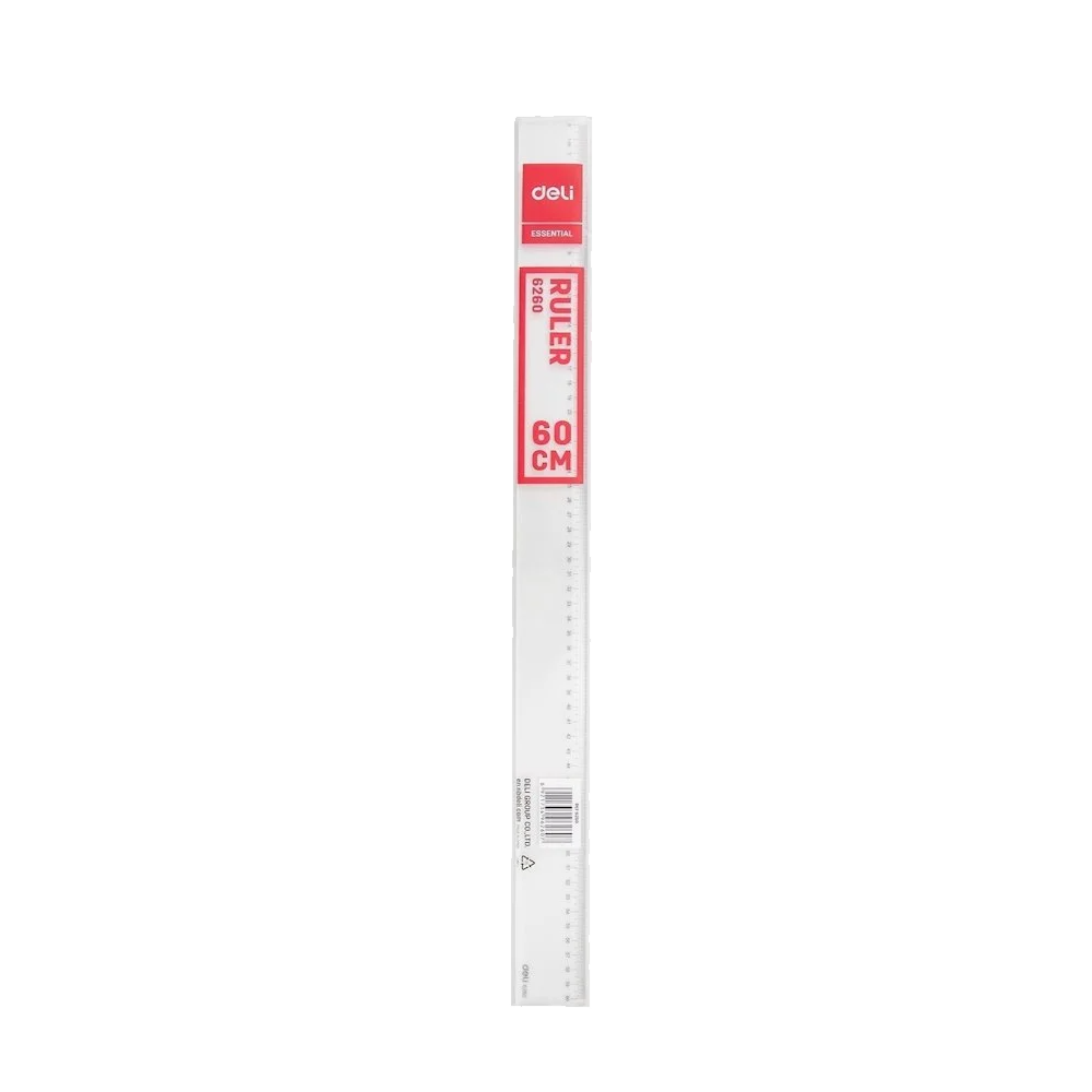 Regla Plástica Transparente 60cm Cm Deli *UMV-1Und*