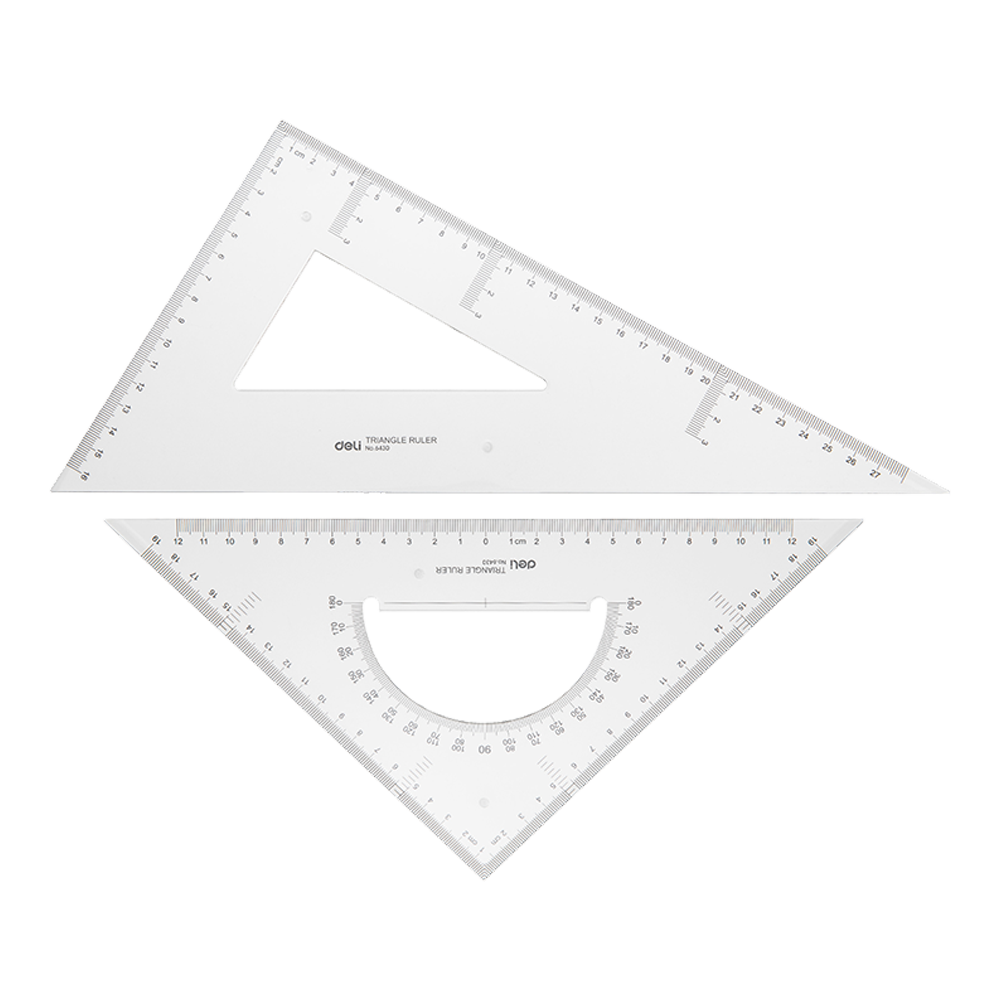 Set de Escuadras 2 pzas Transparente Deli *UMV-6 sets*