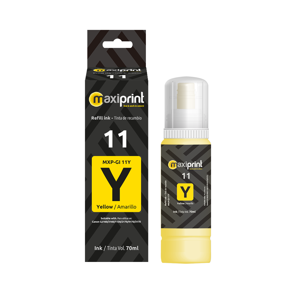Botella de Tinta Maxiprint compatible con Canon G11Y Amarillo 70ml