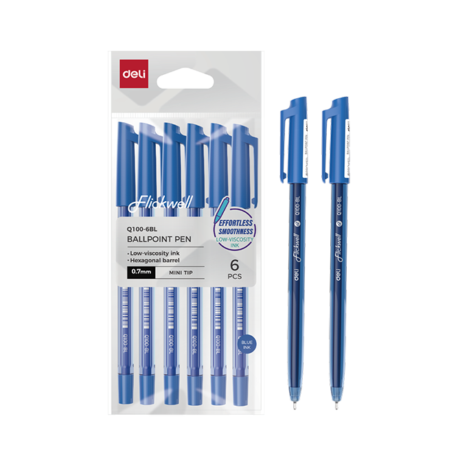 Boligrafo Punta Aguja 0.7 mm Azul Deli Bolsa 6 und *UMV- 1 bolsas*