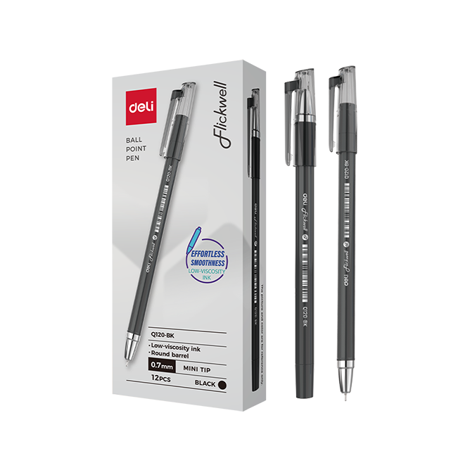 Bolígrafo Punta de Aguja 0.7mm Negro Filckwell *UMV- Caja 12u*