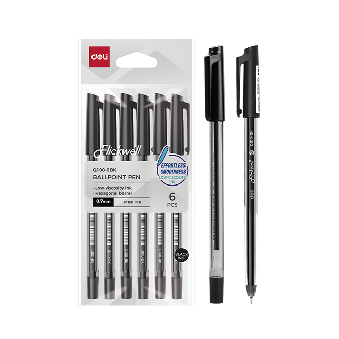 Boligrafo Punta Aguja 0.7 mm Negro Bolsa 6 und *UMV- 1 bolsa*