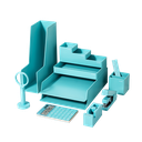 Set de Organizador de Escritorio Azul Nusign Deli *UMV-1 set*