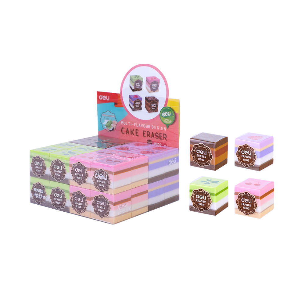 Goma de Borrar Escolar Diseño Pastel Multisabor Deli *UMV- Display de 32 und*
