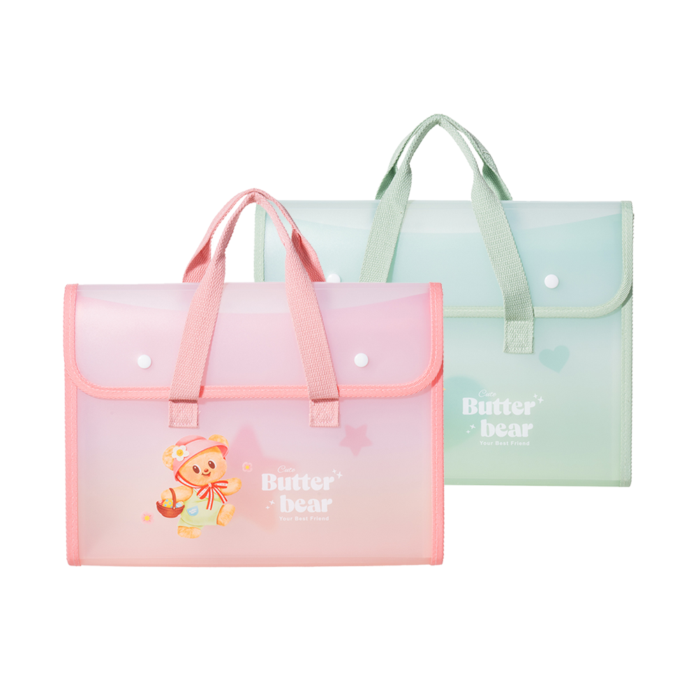 Carpeta Plastica Expandible Con Asas Butterbear Deli A4 13 esp *UMV- Unidad*