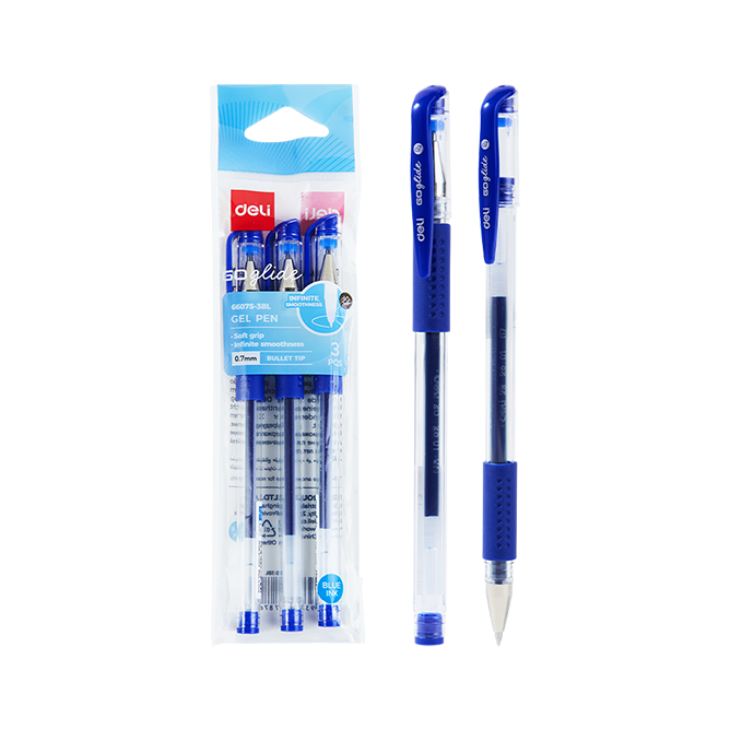 Bolígrafo de Gel Azul Ejecutivo 0.7mm Deli *UMV-1 bolsa de 3und*