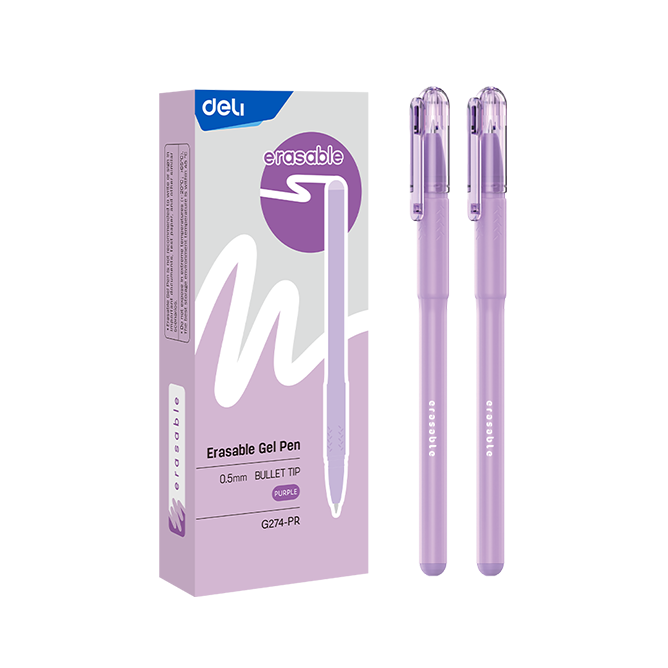 Bolígrafo de Gel Borrable Punta 0,5 mm Morado Deli *UMV-1 Caja de 12u*