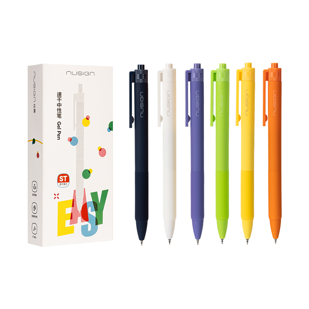 Bolígrafo de Gel Negro 0.5mm Nusign Colores Surtidos *UMV-1 caja de 12 und*