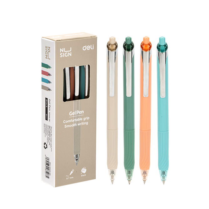 Bolígrafo de Gel Negro Retráctil 0.7mm Nusign *UMV-1 caja de 8und*