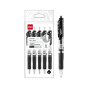 Bolígrafo de Gel Negro Ejecutivo Retráctil 0.7 mm Deli Bolsa 5 und *UMV-1 bolsa*