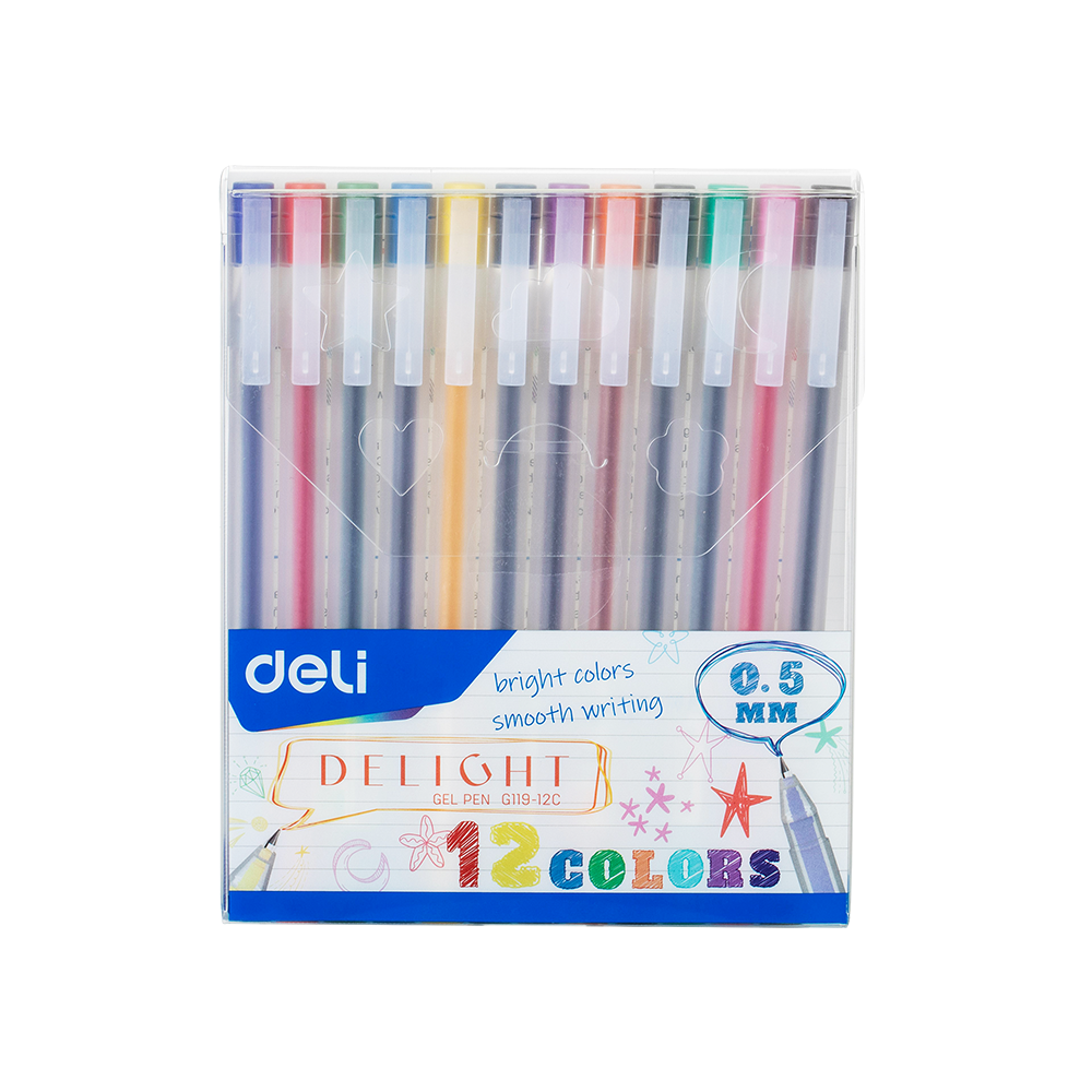 Set Boligrafos Gel 12 Colores Punta 0.5mm Deli *UMV- 1 Set*