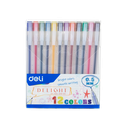 Set Boligrafos Gel 12 Colores Punta 0.5mm Deli *UMV- 1 Set*