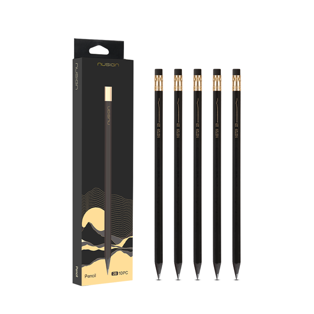 Lapiz de Grafito Nusign 2B Madera Oscura Caja de 10 und *UMV-1 caja*