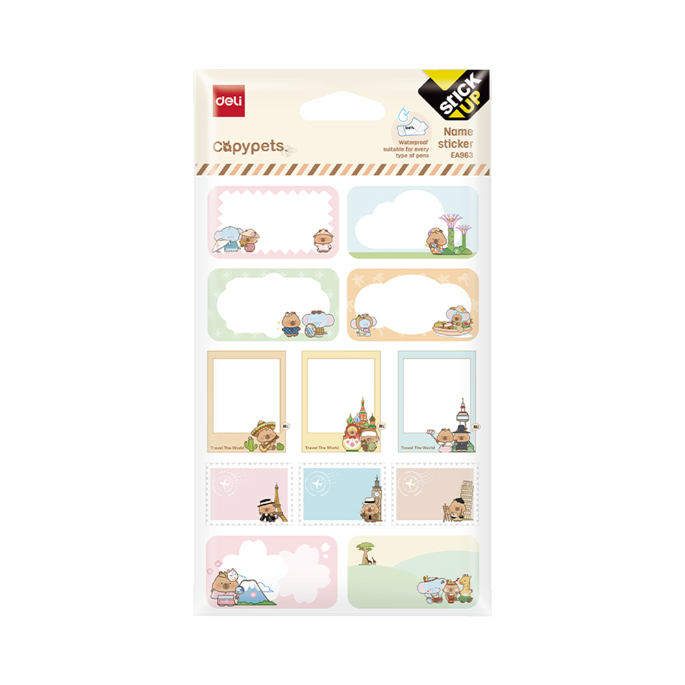 Stickers de Identificación de Nombres Capypets 110x165mm *UMV-Set 12und*