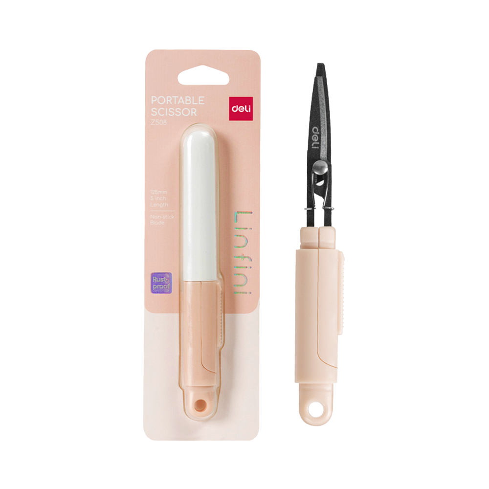 Tijera Portátil de Bolsillo Linfini 125mm Rosado *UMV-1 und*