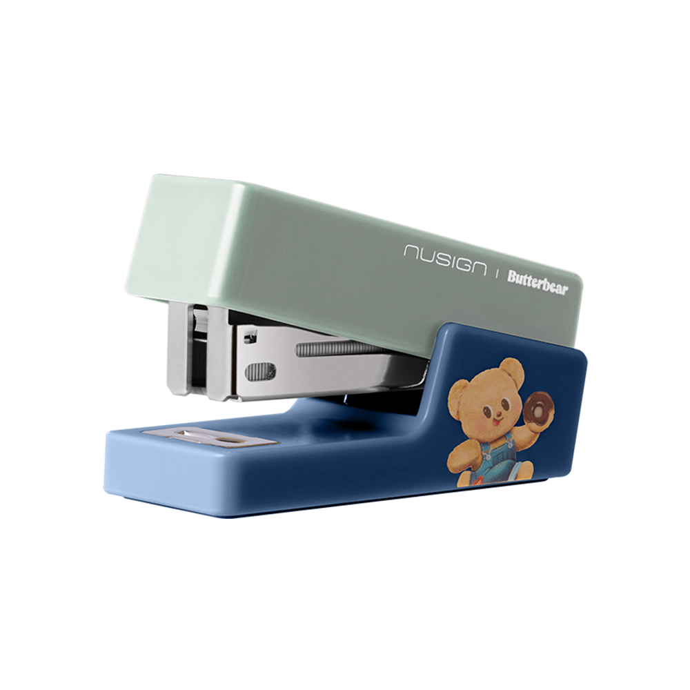 Engrapadora Mini 12 pág. Butterbear Verde Claro Deli grapas 24/6 y 26/6 *UMV-1 und*