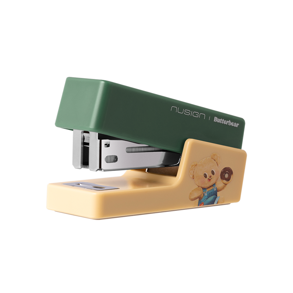 Engrapadora Mini 12 pág. Butterbear Verde Oscuro Deli grapas 24/6 y 26/6 *UMV-1 und*