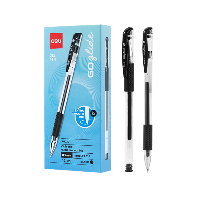 Bolígrafo de Gel Negro Ejecutivo 0.7mm Deli *UMV- Caja 12 und*