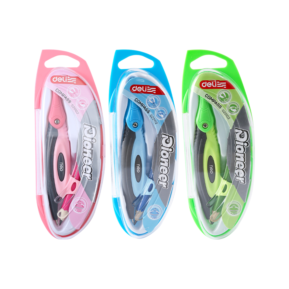 Compás Escolar con Lápiz Pioneer Apertura hasta 28cm Surtido *UMV-12und surtidos*