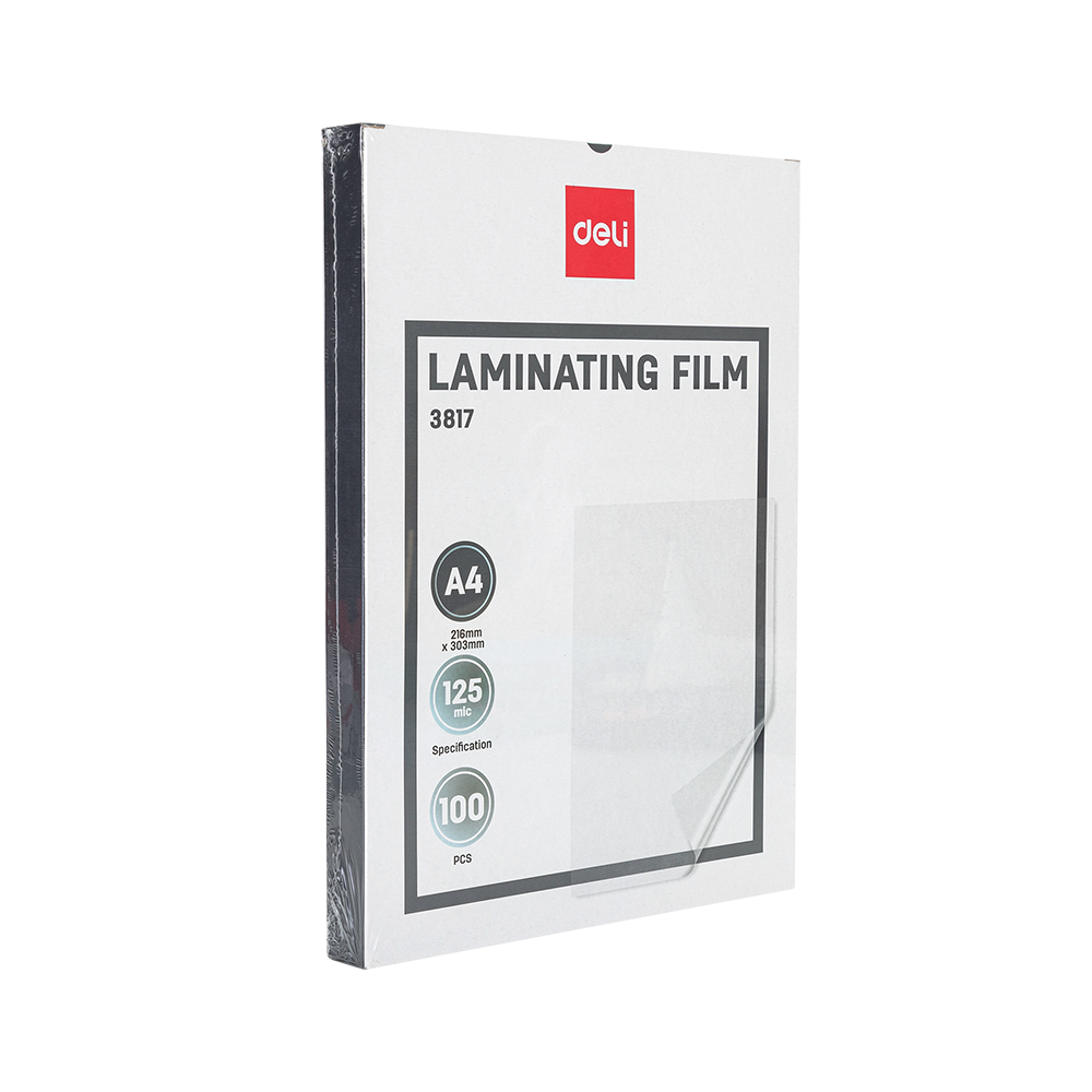 Plástico para Plastificar A4 125 Micras Transparente 100 Láminas Deli *UMV-1 paquete*