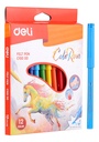 Marcadores lavables punta 2.0mm Color Run Deli caja 12 colores *UMV-Inner de 24 cajas*