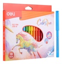 Marcadores lavables punta 2.0mm Color Run Deli caja 18 colores *UMV-Inner de 12 cajas*