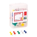 Tachuela 23mm 1" Deli caja plástica 35 und colores surtidos *UMV-Inner 10 cajas*
