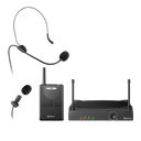 Micrófono inalámbrico UHF Steren con cintillo y clip para solapa alcance 40m