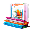 Marcadores Doble punta Pincel Color Emotion Deli caja plástica 24 colores *UMV-1 caja*