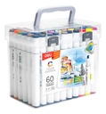 Marcadores doble punta Color Emotion-Deli p/biselada & p/fina 60 colores *UMV 1und*