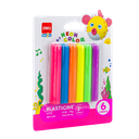 Set Plastilina 70g Deli Blister de 6 colores NEON *UMV-Inner de 12 Blisters*