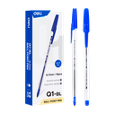 Bolígrafo azul extra suave c/tapa Deli 0.7mm *UMV-1 caja de 12und*