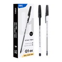 Bolígrafo negro extra suave c/tapa Deli 0.7mm *UMV-1 caja de 12und*