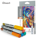 Set Marcador acrílico metálico Dmast Deli punta redonda 2mm 6 colores *UMV-1 estuche*