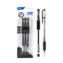 Bolígrafo negro de gel c/tapa y grip ergonómico Deli *UMV-4 blisters de 3und*