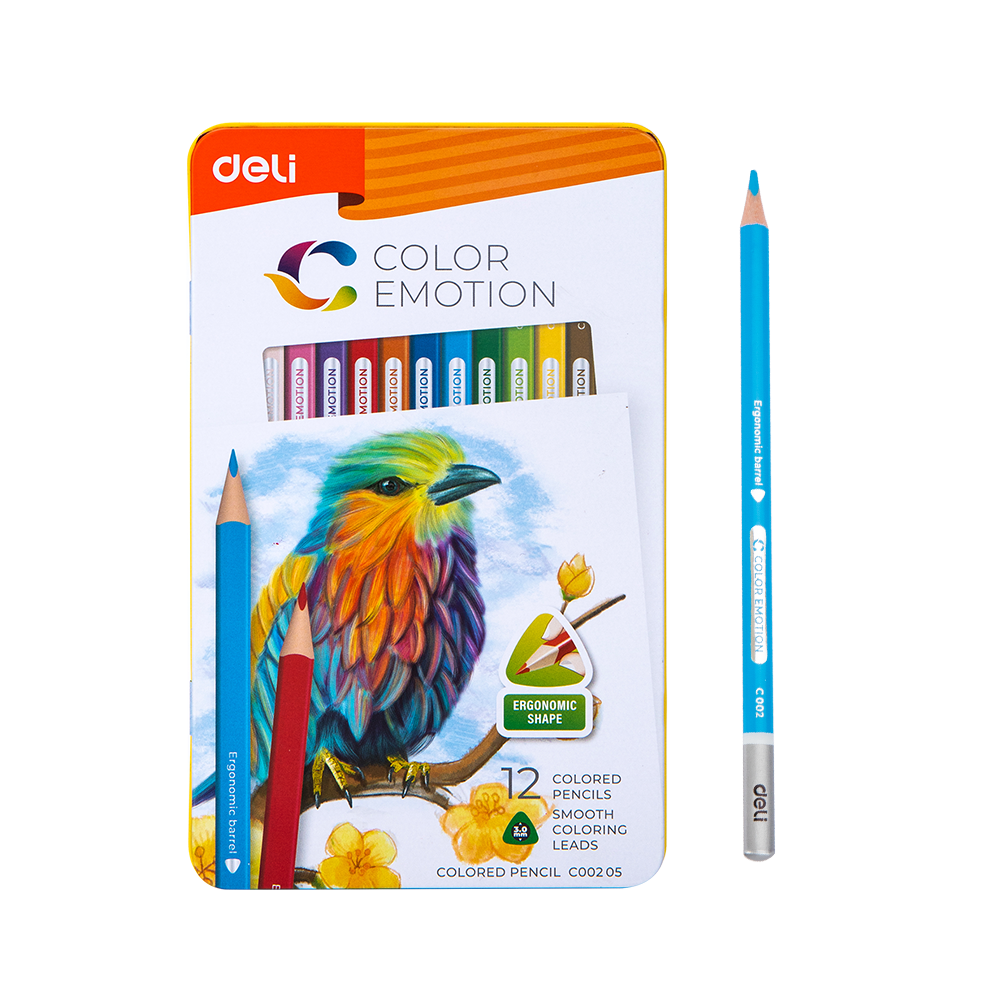 Colores Color Emotion Deli Estuche Metálico 12 colores *UMV- 1 estuche ...