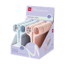 Tijera Escolar Macaron 122mm Azul/Rosado c/Protección Deli *UMV- Display 24 und*
